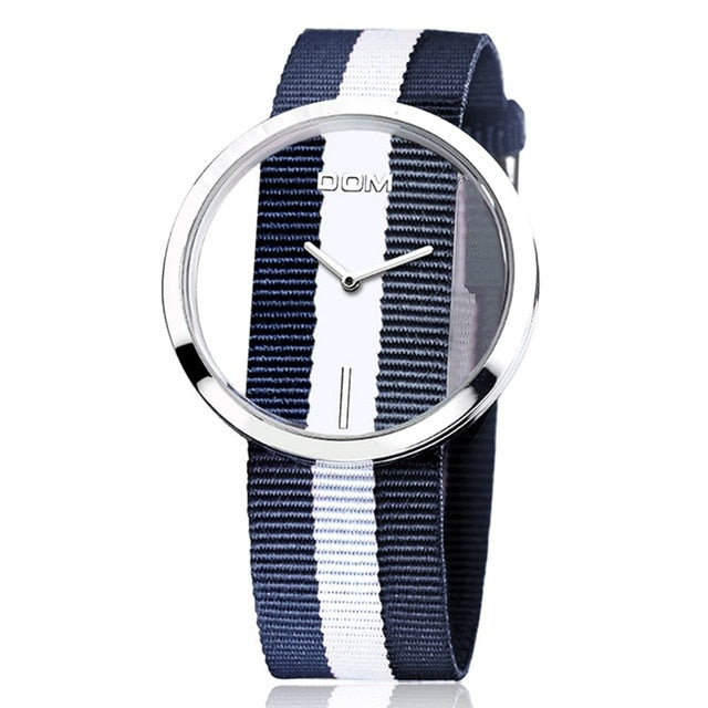 Montre Élégante Femme DOM Décontractée Étanche 30m Quartz Bracelet en Cuir Véritable