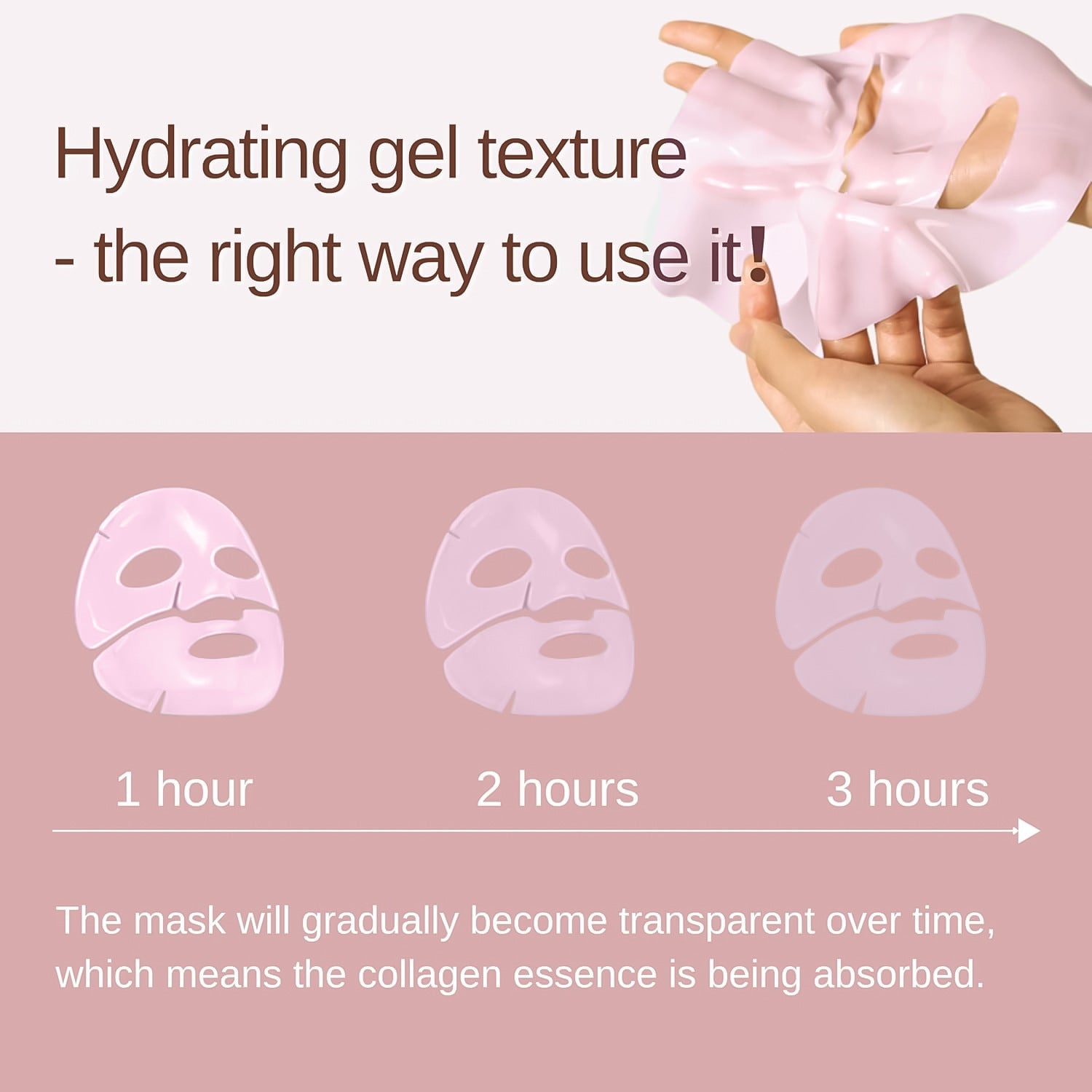 Masque facial gelée rose au collagène PDRN – Divisible