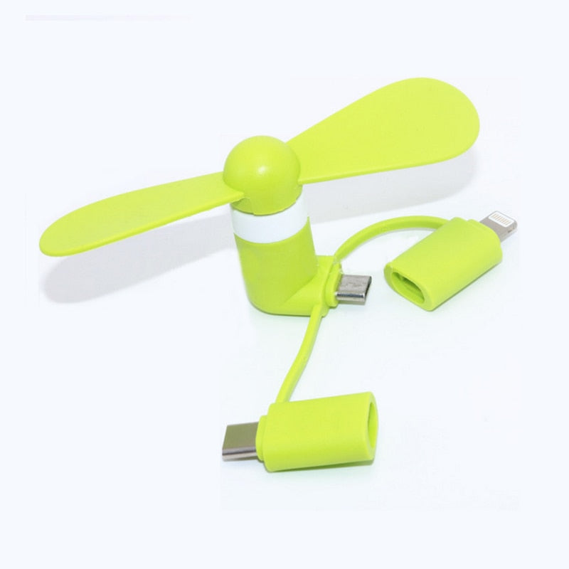 Portable Mini Fan Micro USB C Android + iPhone 5 6 6S 7 Plus 8