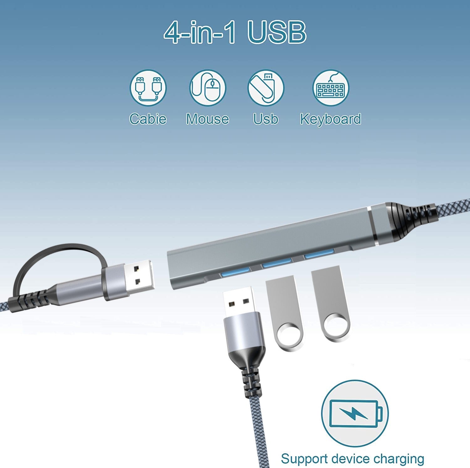 USB 3.0 hub docking station, laptop converter, 1-4 splitter