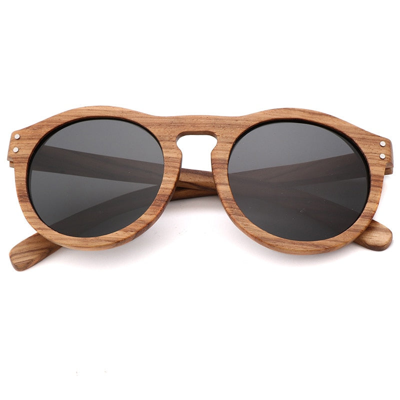 Real Zebra Wood Sunglasses Polarized Lenses UV400