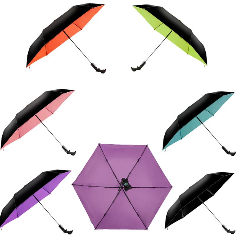 Wireless Bluetooth Selfie Tri-Folding Umbrella - Ultra-light Anti-UV Vinyl Folding Small Black Umbrella - Ultra-light Sunscreen