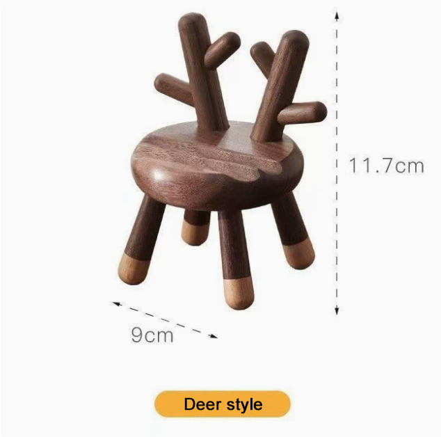 Support de téléphone en forme de tabouret avec motif de bois de cerf de dessin animé mignon et élégant