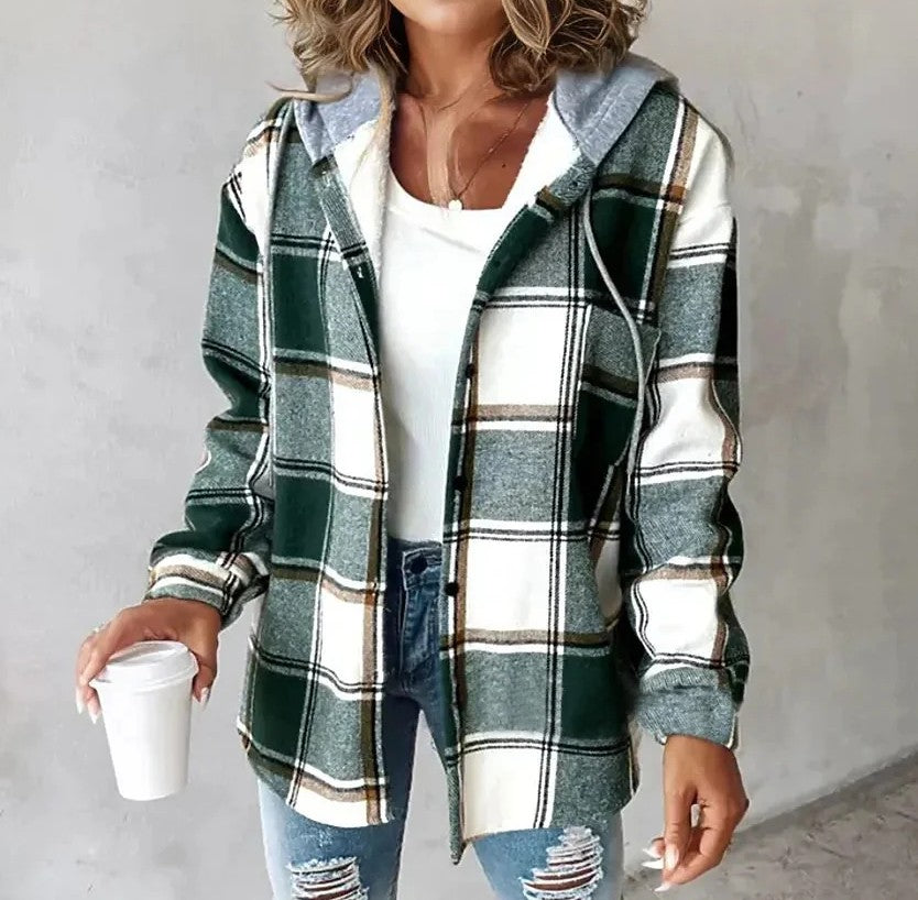 Women's large plaid style women's jacket plaid autumn and winter new style