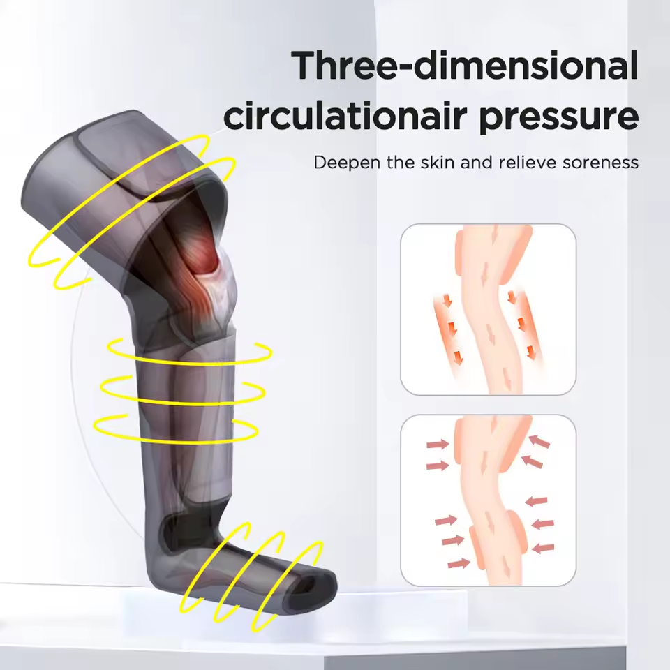 Leg Massager, Air Compression Calf Knee Foot Massager with Heat