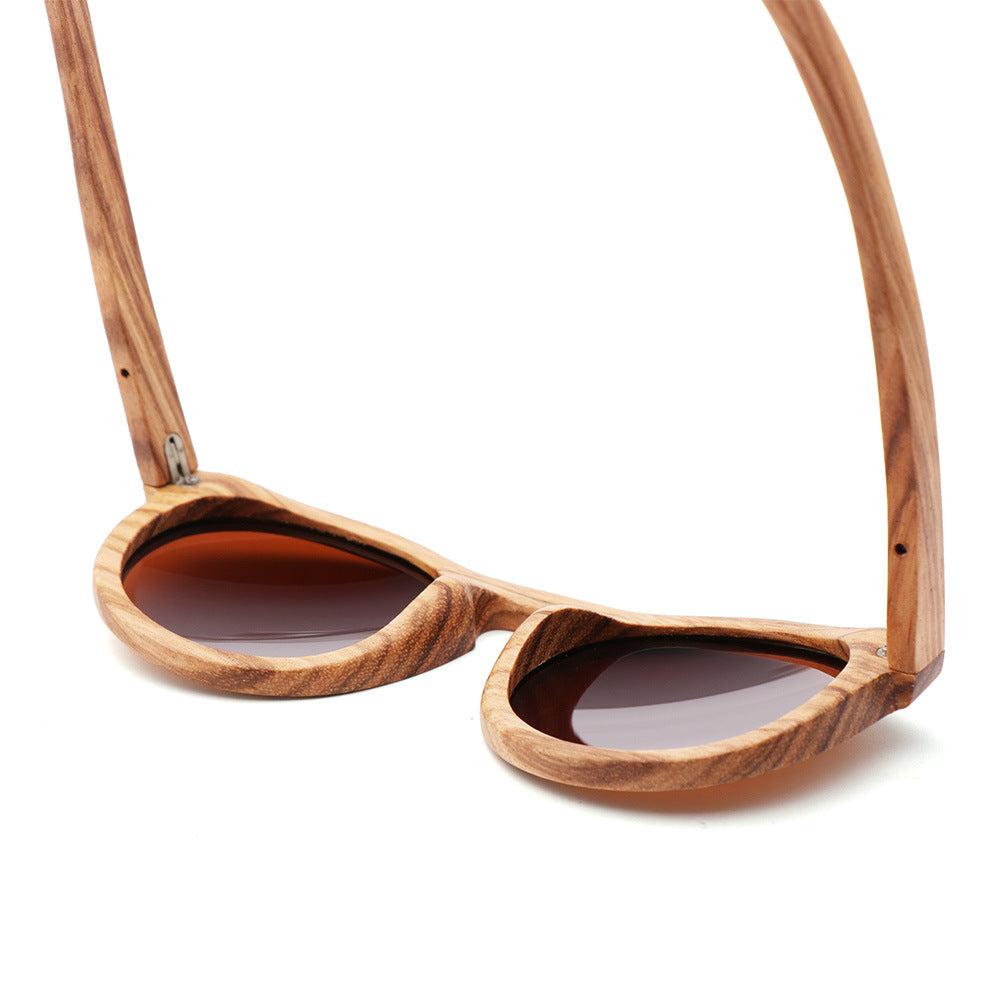 Real Zebra Wood Sunglasses Polarized Lenses UV400