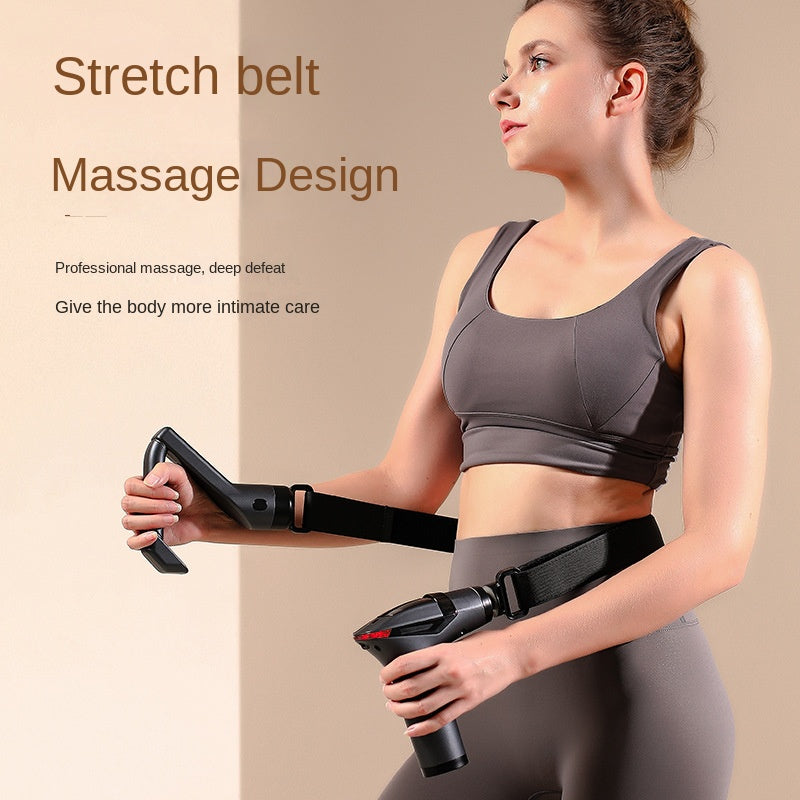 3-in-1 Massage Gun Extended Handle & Belt with 4 Replaceable Heads