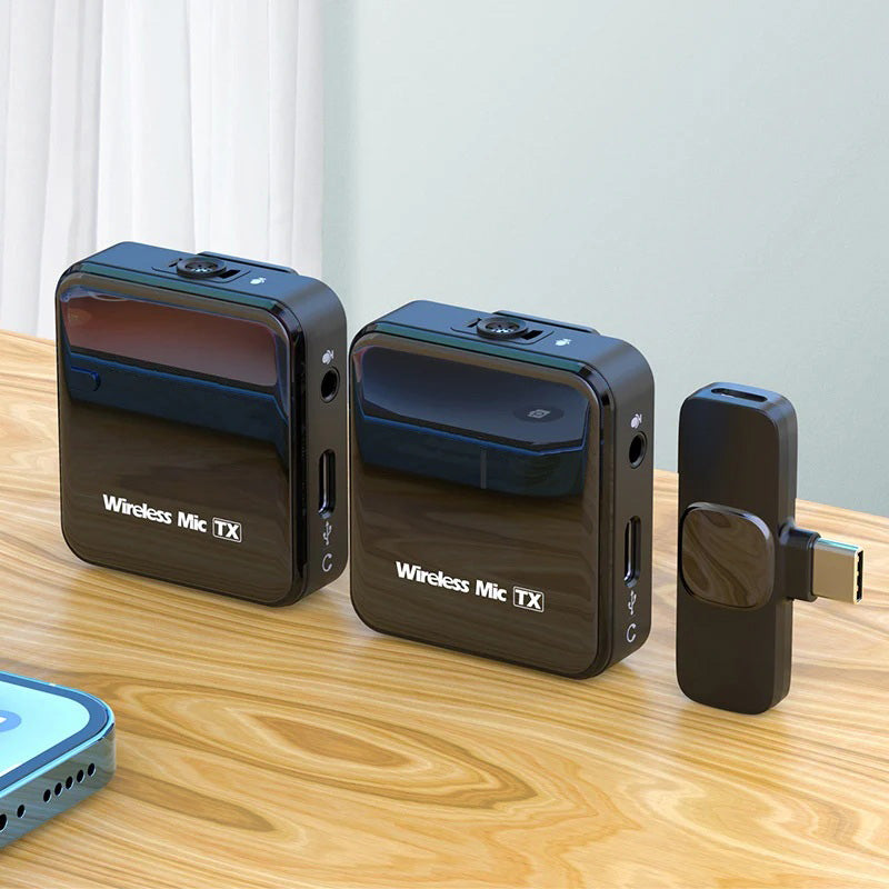 Microphone-cravate sans fil pour smartphone et ordinateur avec réduction du bruit