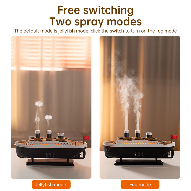 Humidifier Titanic ship model (250ml), essential oil diffuser with jellyfish smoke ring