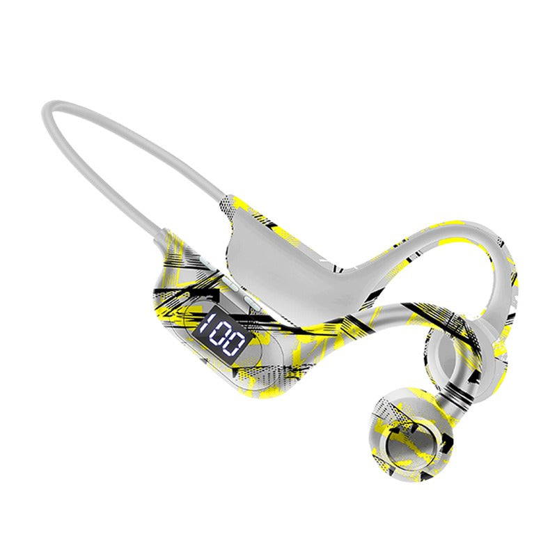 Graffiti Bone Conduction Bluetooth Earphones Digital Display AKZ-G9