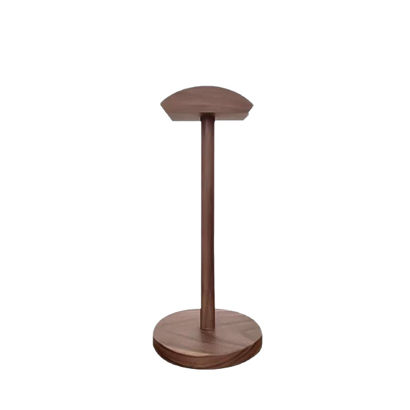 Wooden headphone stand with solid wood base