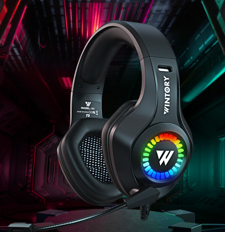 Head mounted gaming headphones luminous M3