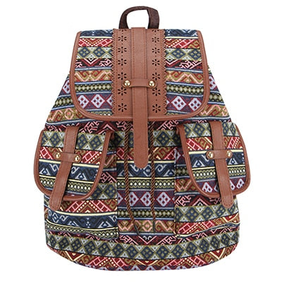 Sac à dos femme Sansarya – Cuir PU ajouré, bohémien vintage, sac à cordon pour adolescentes et femmes, cartable scolaire