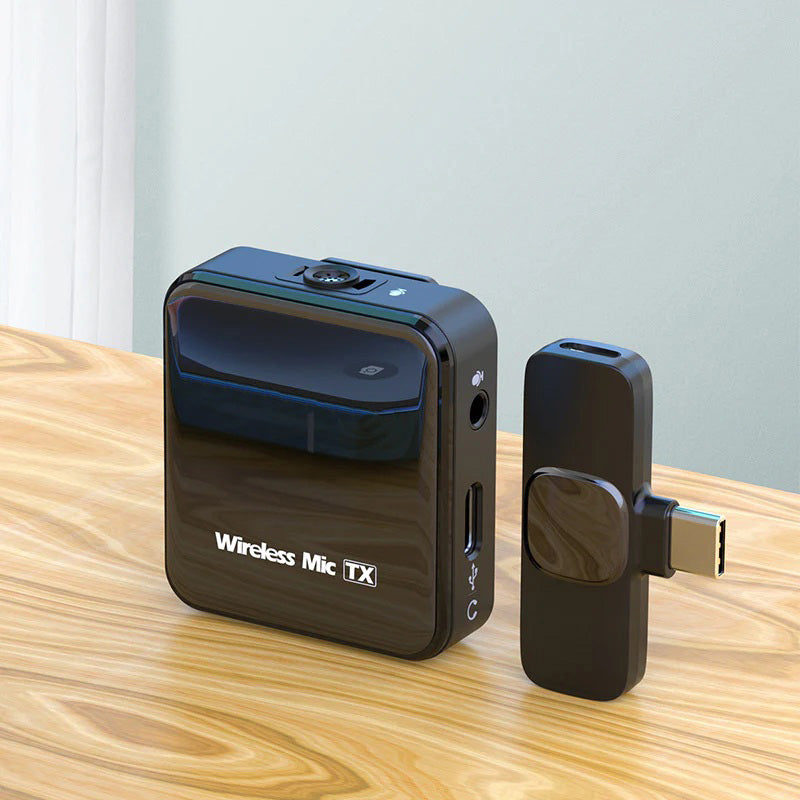Microphone-cravate sans fil pour smartphone et ordinateur avec réduction du bruit