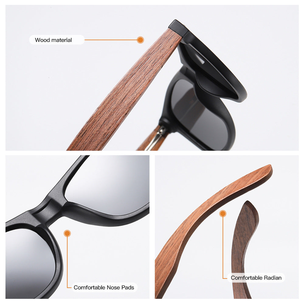 Wooden walnut sunglasses bamboo polarized