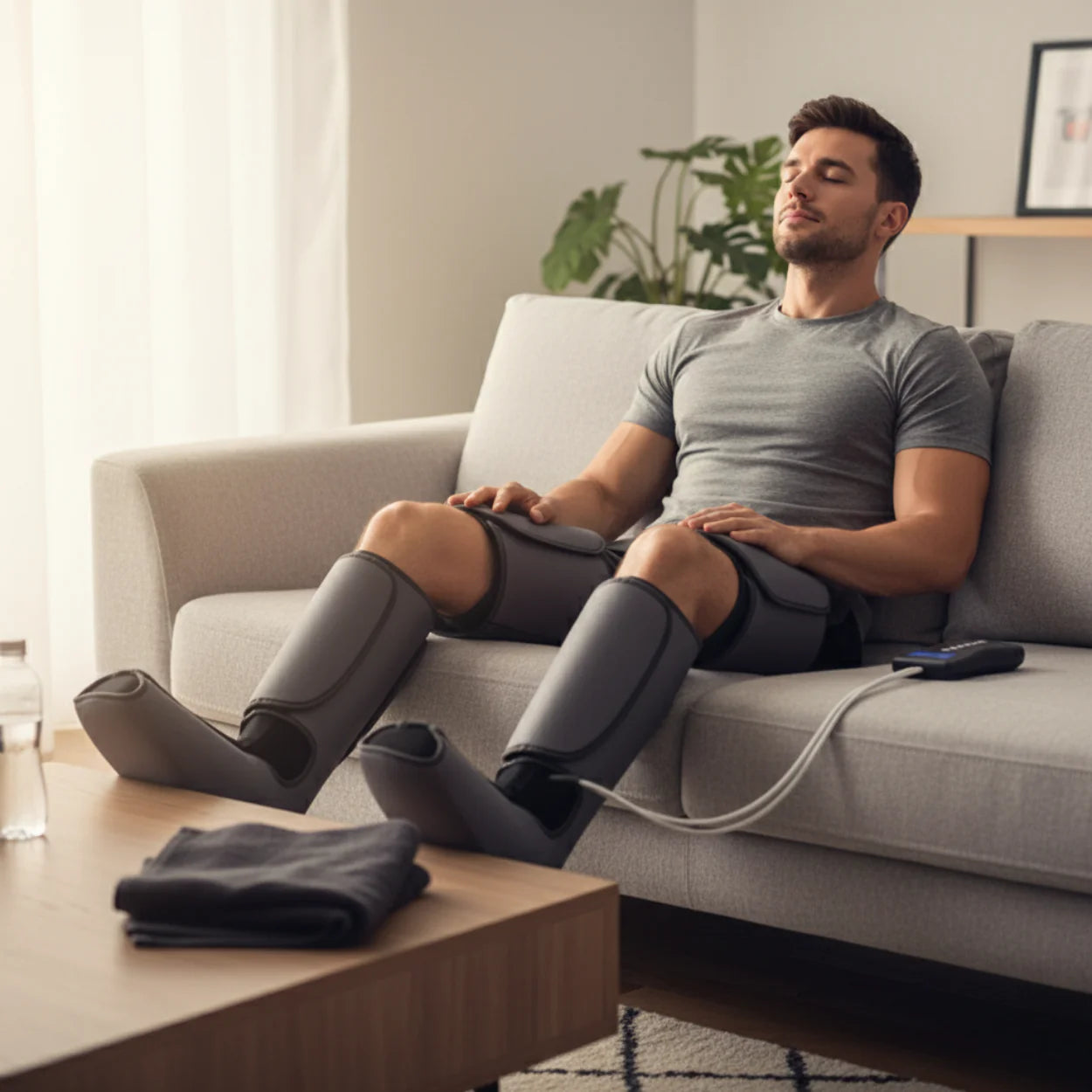 Leg Massager, Air Compression Calf Knee Foot Massager with Heat