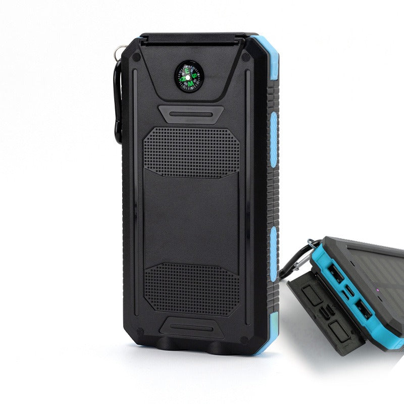 Strong waterproof solar mobile power supply 20000mAh with compass