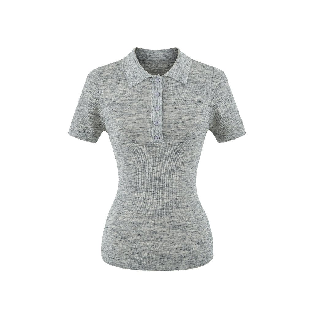 Collar short sleeved top