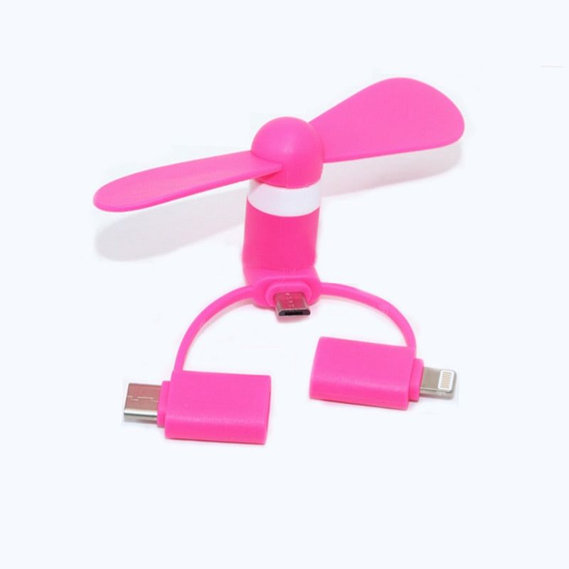 Portable Mini Fan Micro USB C Android + iPhone 5 6 6S 7 Plus 8