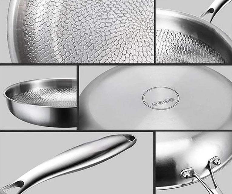 Pure Titanium Nonstick Frying Pan - Coating-Free Patterned
