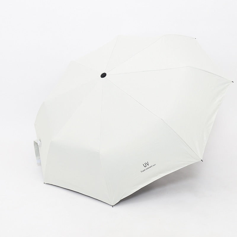 Small Fresh Rain Sun Shading Dual-Purpose Black Glue Sun Umbrella Fruit Umbrella Sunscreen Adult Automatic Triple Umbrella