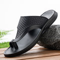 Woven Pattern Men's Slippers Summer Toe-Loop Slip-On Non-Slip Beach