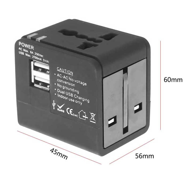 Travel Universal Power Adapter with USB converter