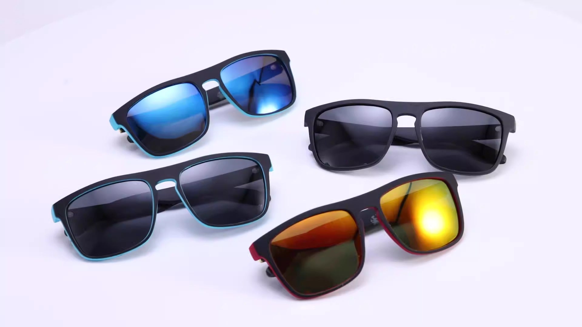 Square frame polarized glasses colorful