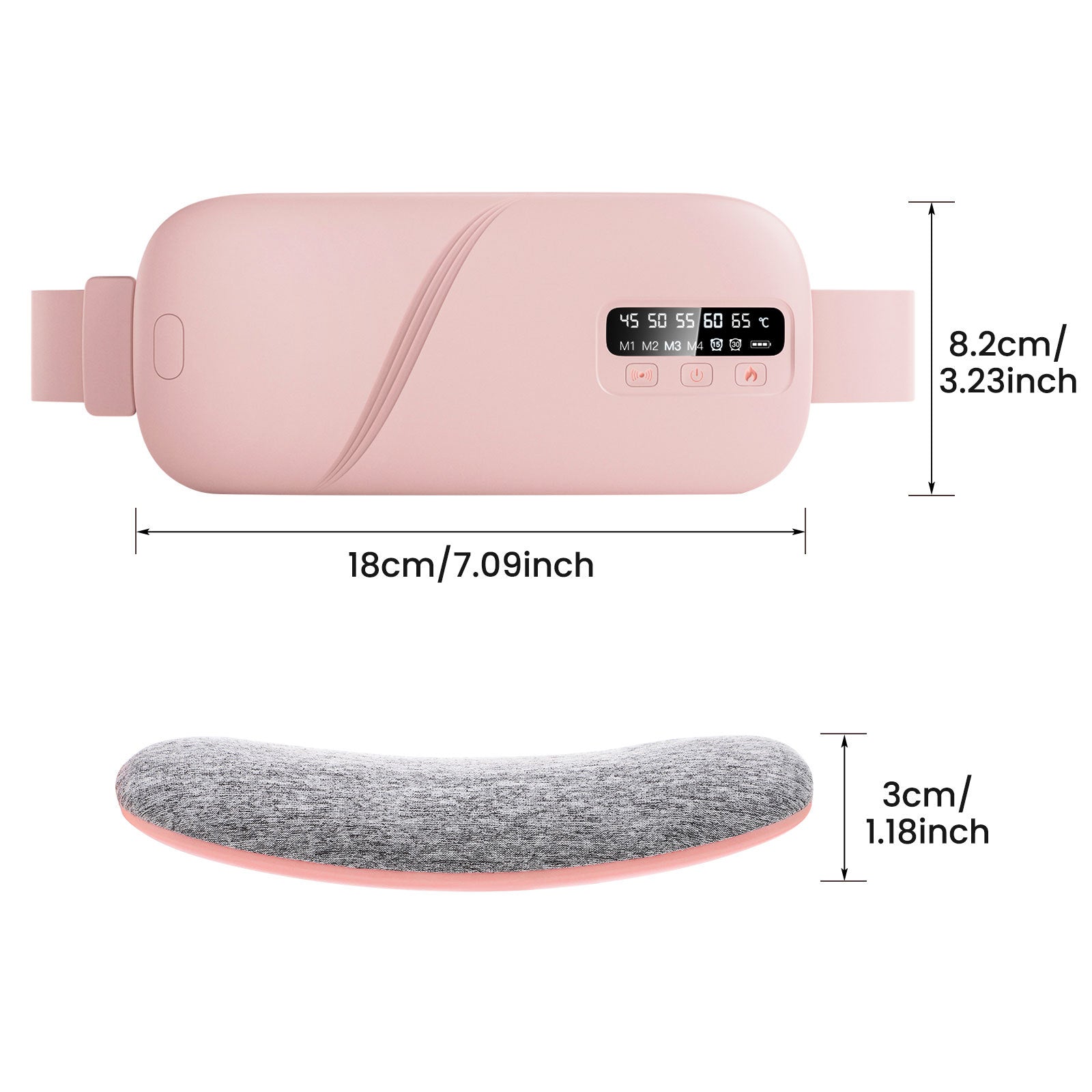 Portable abdominal massage heating device