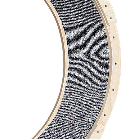 Roue d'exercice pour chats d'intérieur, tapis de course pour chat avec piste moquettée 94 cm - Bois naturel