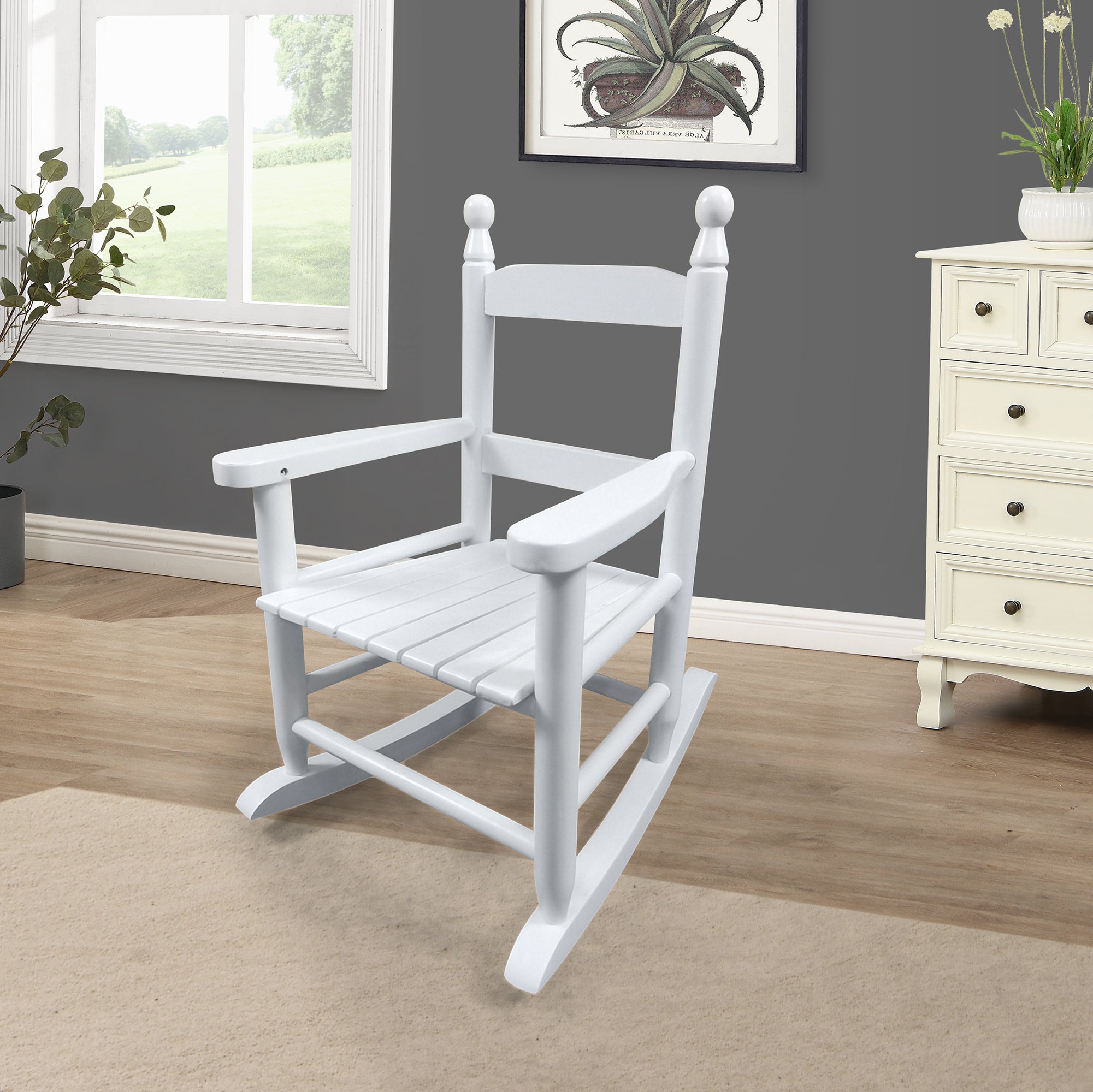 Chaise à bascule blanche - Intérieur ou Extérieur - Adaptée aux enfants - Durable