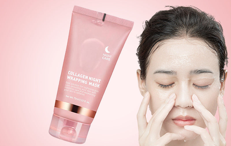 Masque de nuit enveloppant au collagène – Hydratant et moisturisant, masque étirable pour le visage