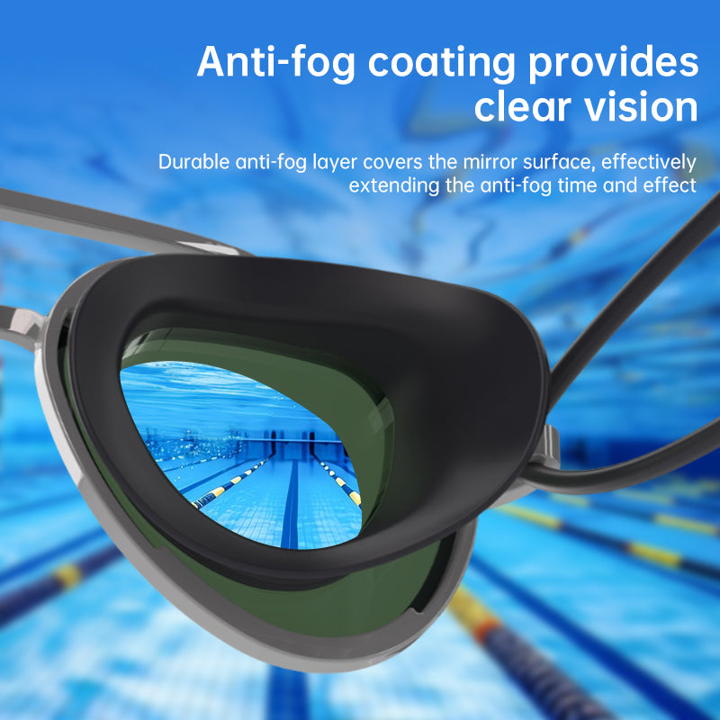 Lunettes de natation à profil bas · Protection UV de première qualité et revêtement anti-buée · Lunettes de natation de compétition à traînée nulle