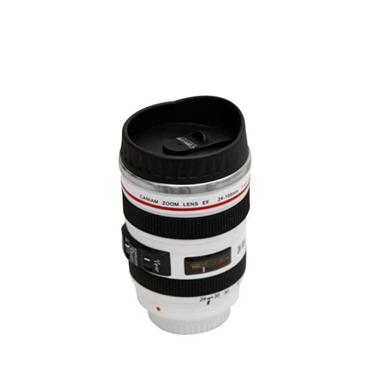Tasse à lentille d'appareil photo reflex numérique, tasse à eau en acier inoxydable, tasse à café de bureau