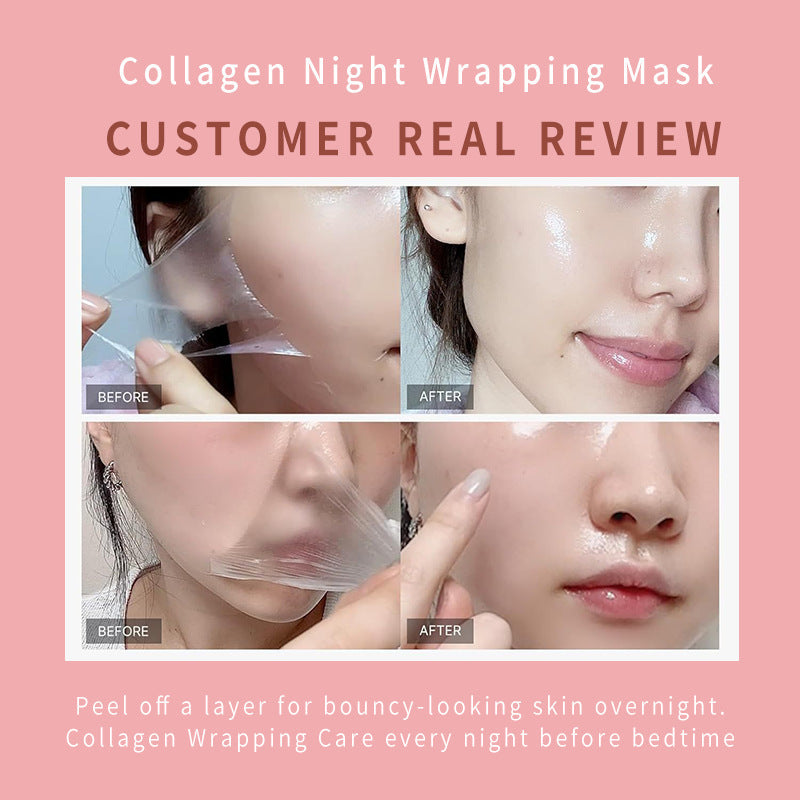 Masque de nuit enveloppant au collagène – Hydratant et moisturisant, masque étirable pour le visage