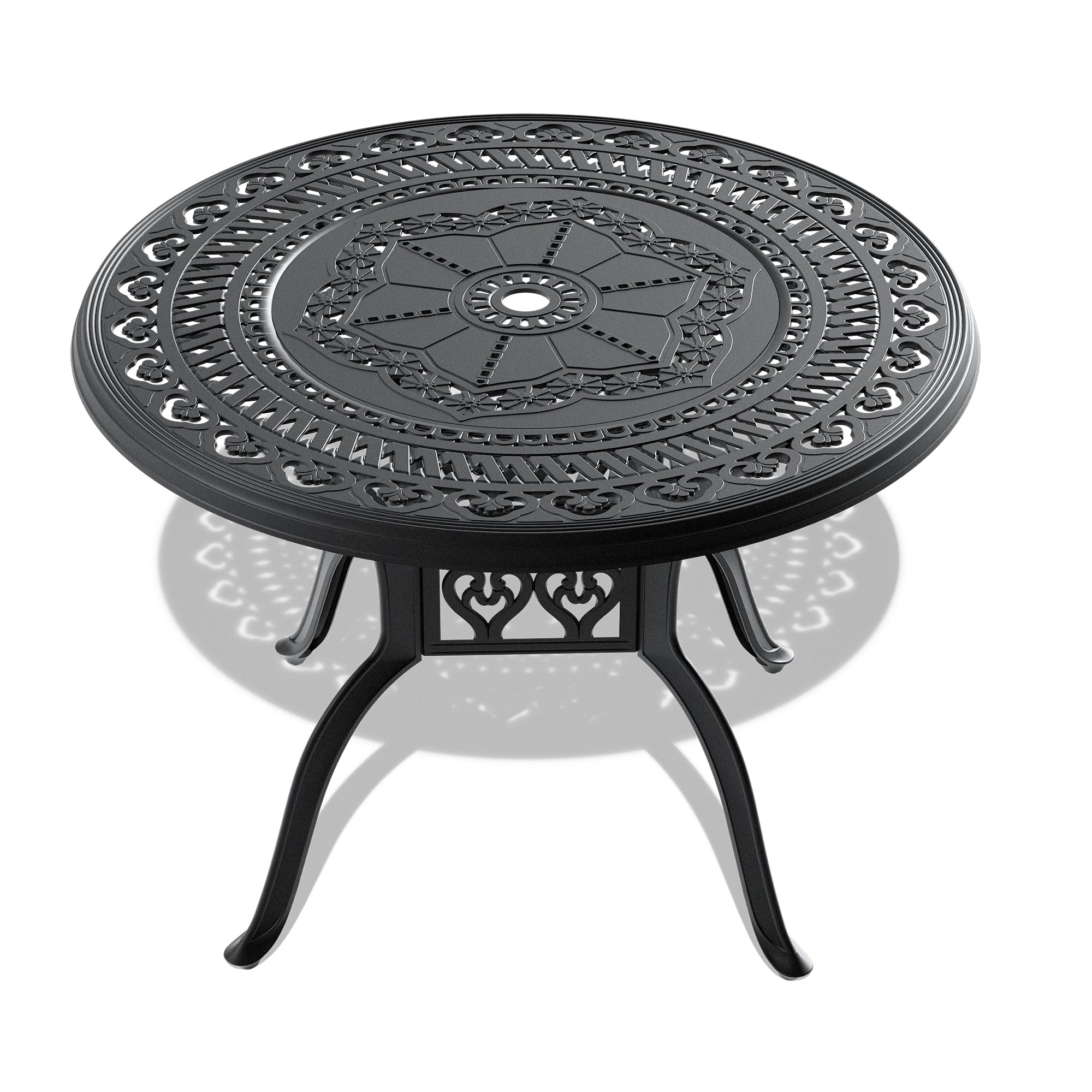5-Pieces Set Of Cast Aluminum Patio Furniture With Cushions (In Random Colors)