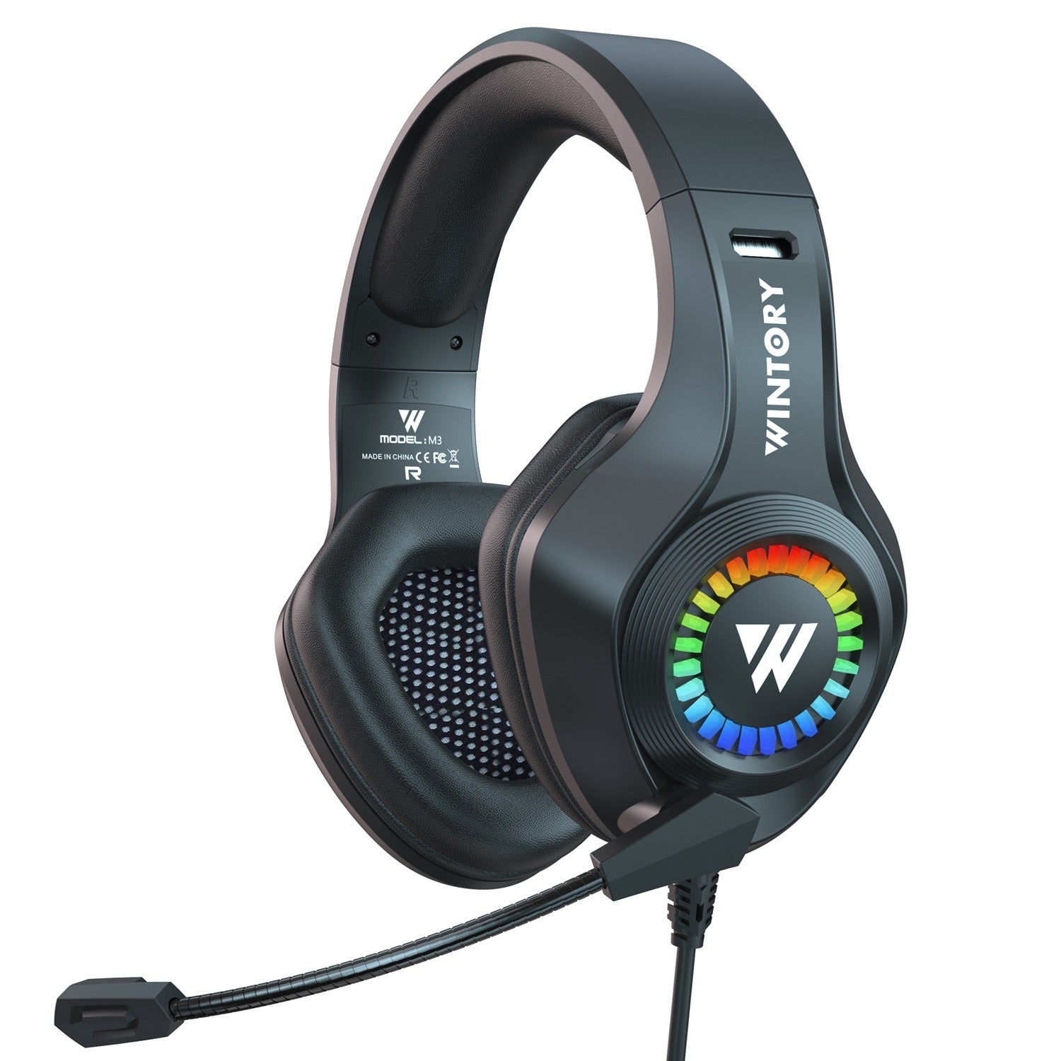 Head mounted gaming headphones luminous M3
