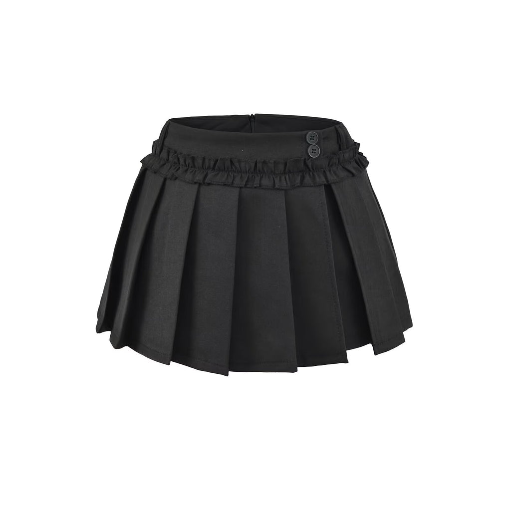 Slimming pleated short skirt