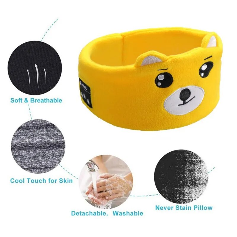 Soft Elastic Comfortable Bluetooth Sleeping Earphones for Kids