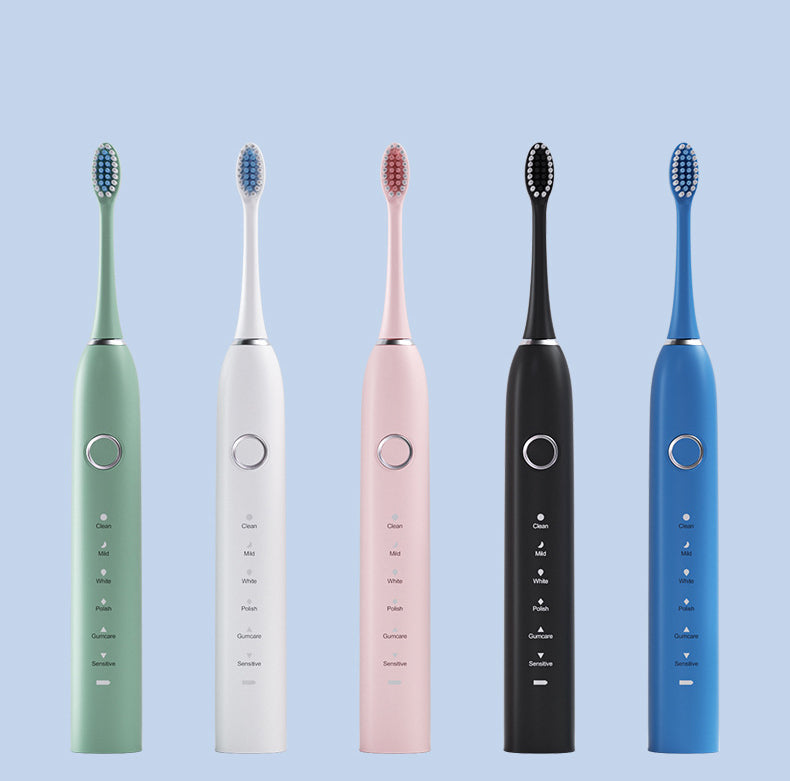 Intelligent electric toothbrush adult soft bristled household sound wave fully automatic charging simple and stylish waterproof