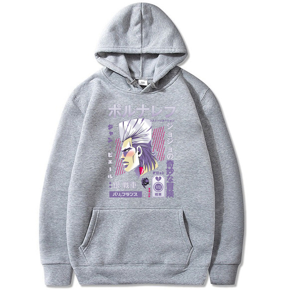 Jean-Polnareff-Stardust JOJO Adventure Hoodie, Hooded Sweatshirt