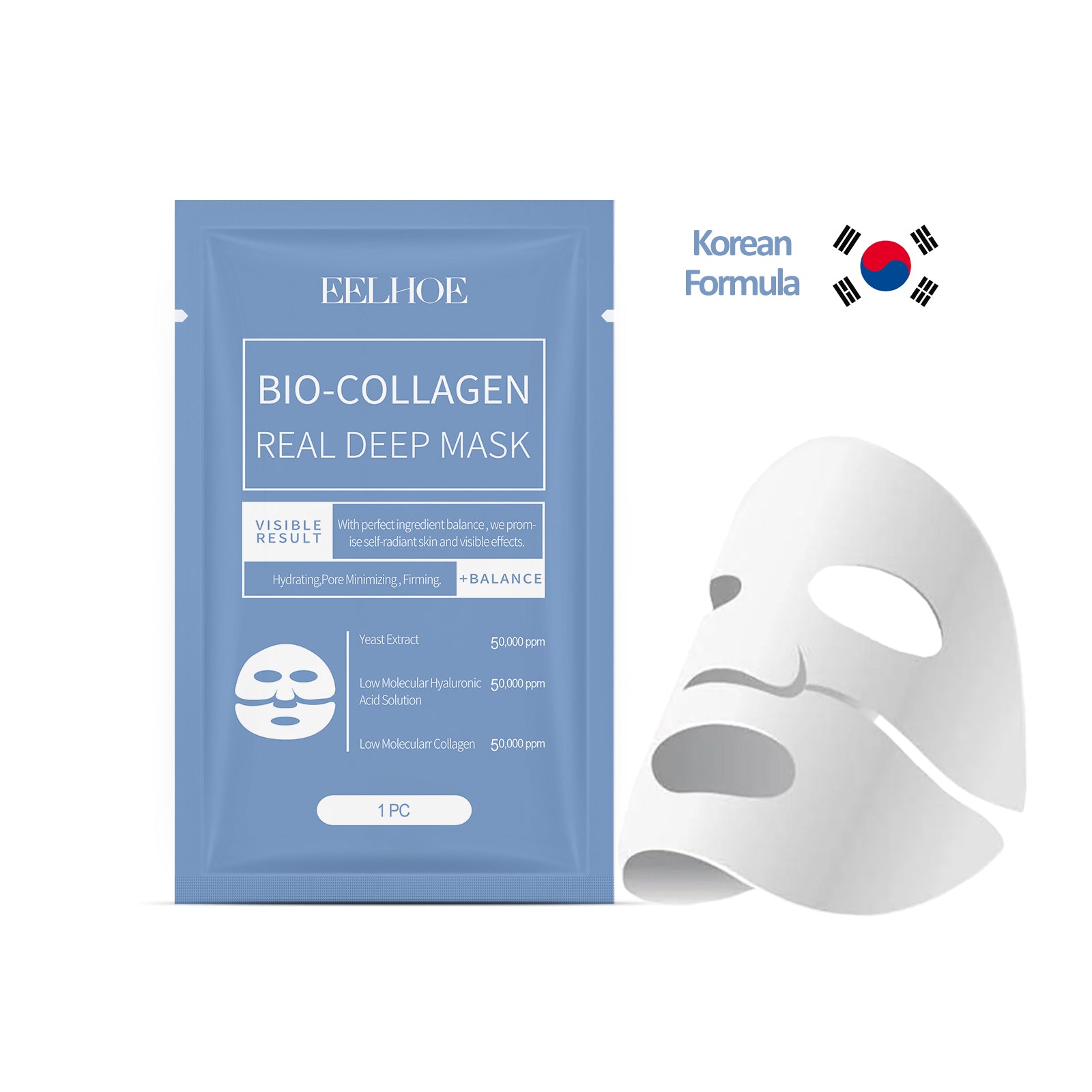 Collagen Mask Hydrates And Moisturizes Facial Skin Translucent