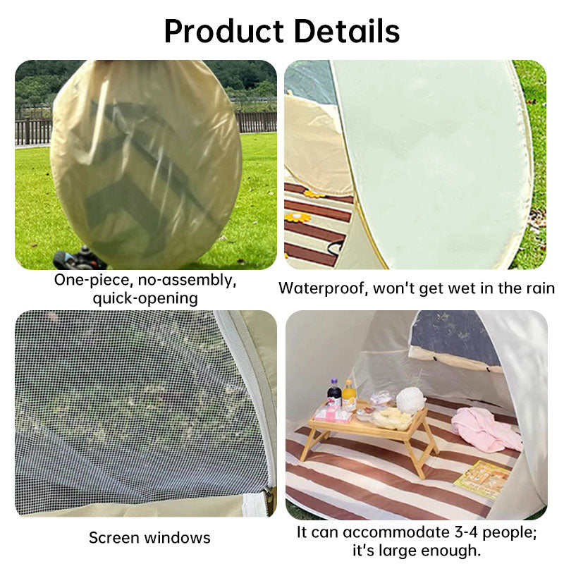 Tente de plage robuste avec mâtins renforcés – Abri anti-vent et protection UV