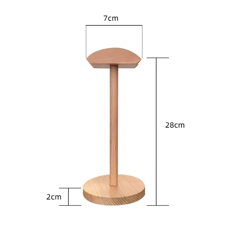 Wooden headphone stand with solid wood base
