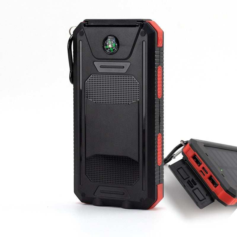 Strong waterproof solar mobile power supply 20000mAh with compass