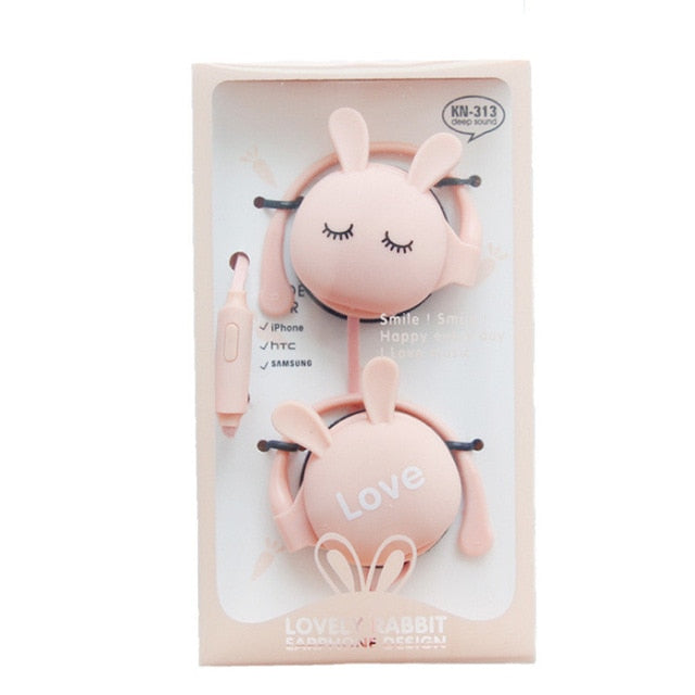Écouteurs filaires Enfant QearFun – Crochet oreille lapin cartoon