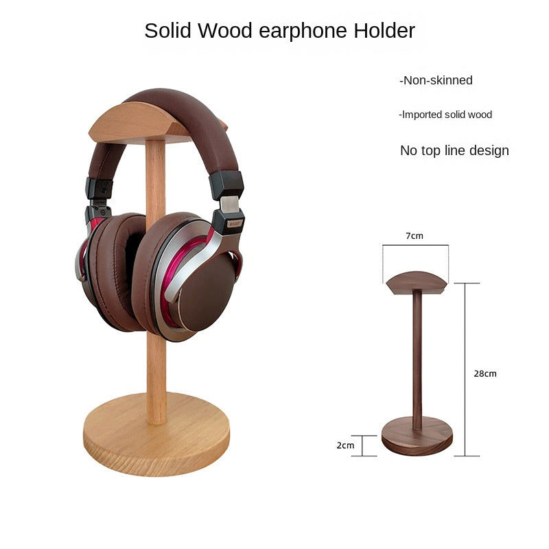 Support de casque en bois avec base en bois massif
