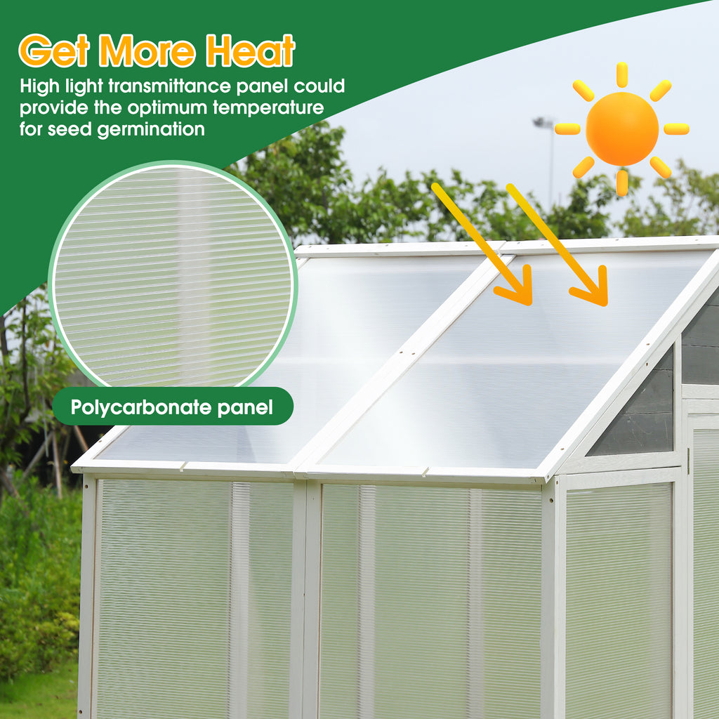 Serre en polycarbonate – avec marchepied / Serre extérieure pour plantes, jardinage sur patio, jardin et pelouse