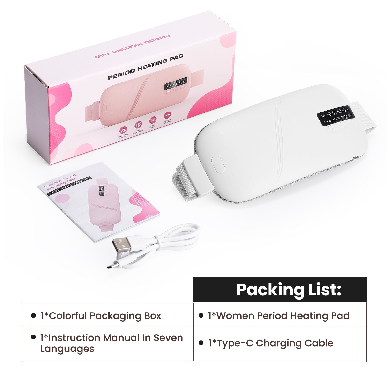 Portable abdominal massage heating device