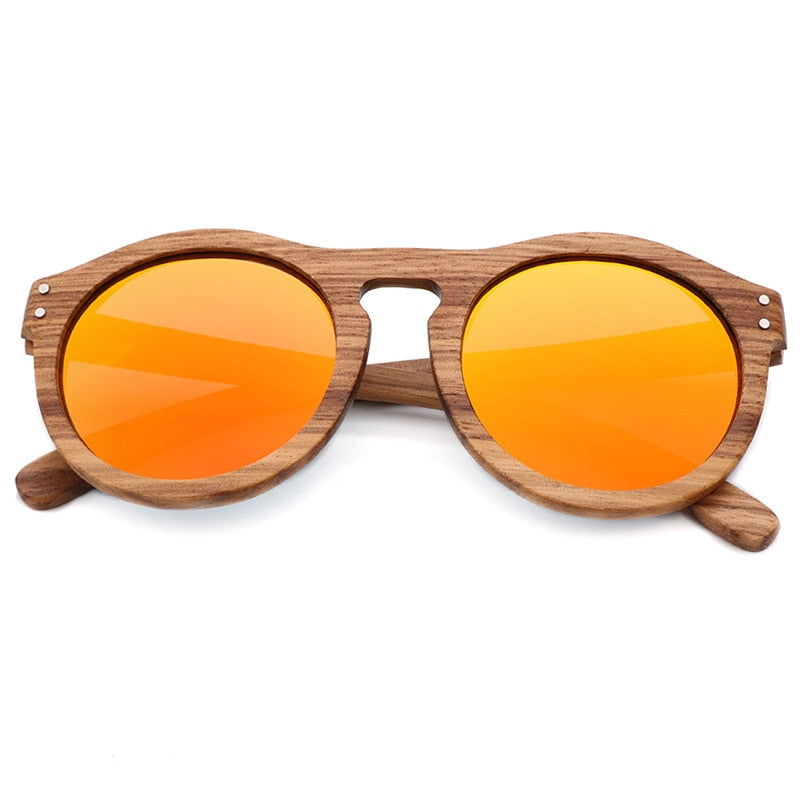 Real Zebra Wood Sunglasses Polarized Lenses UV400